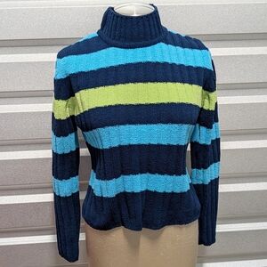 Y2K vintage chenille MOCK TURTLENECK SWEATER S M